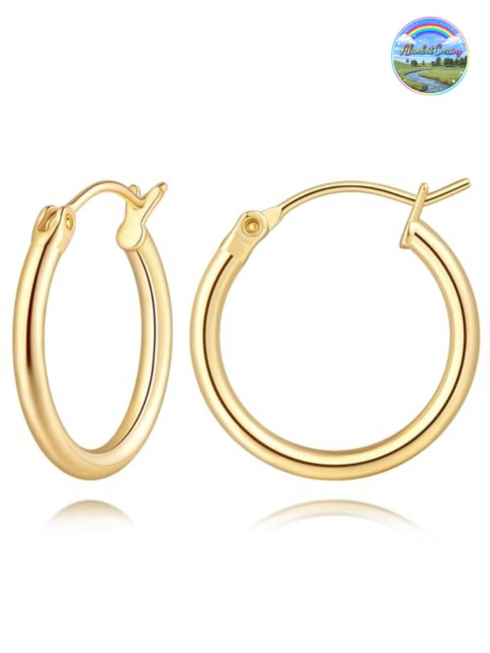 14K Gold Plated Hypoallergenic Lightweight Hoop Earrings for Women